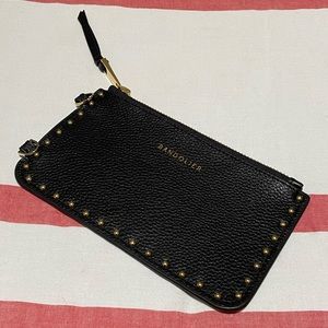Brand new‼️ bandolier leather zip pouch black/gold